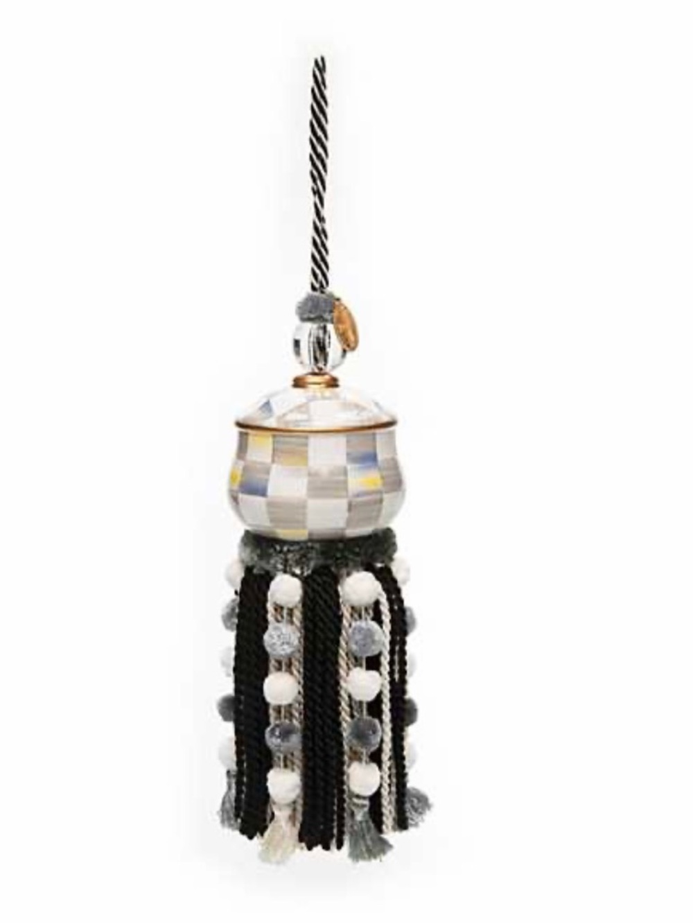 Decorative Tassel Charm in Cream, Taupe & Black